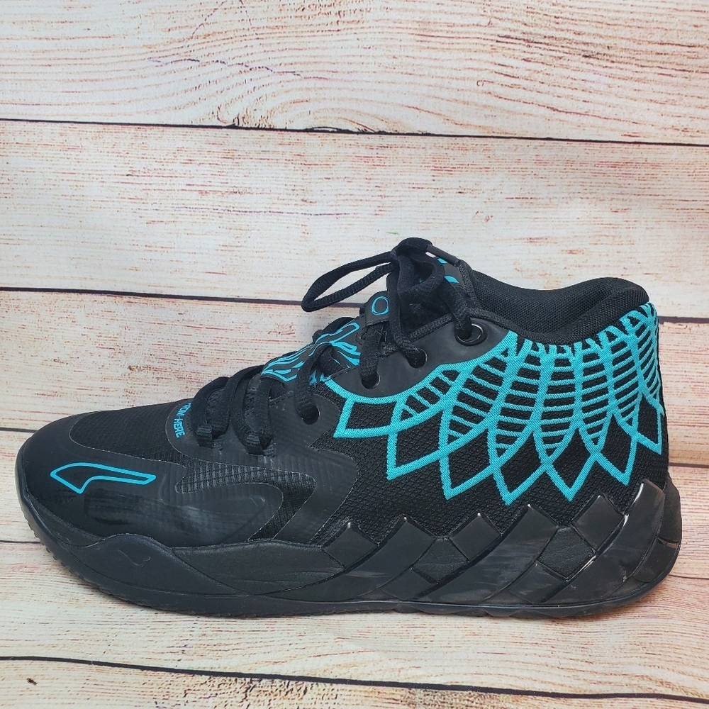 PUMA Mens Size 11.5 MB.01 Buzz City LaMelo Ball Black/Blue Atoll Basketball - Picture 13 of 16